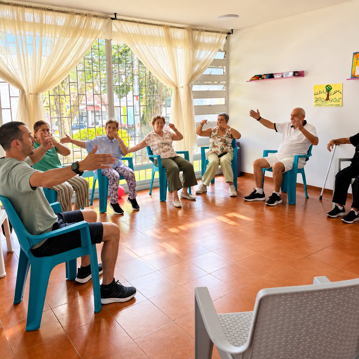 Actividad grupal de ejercicio en la sede Ibagué