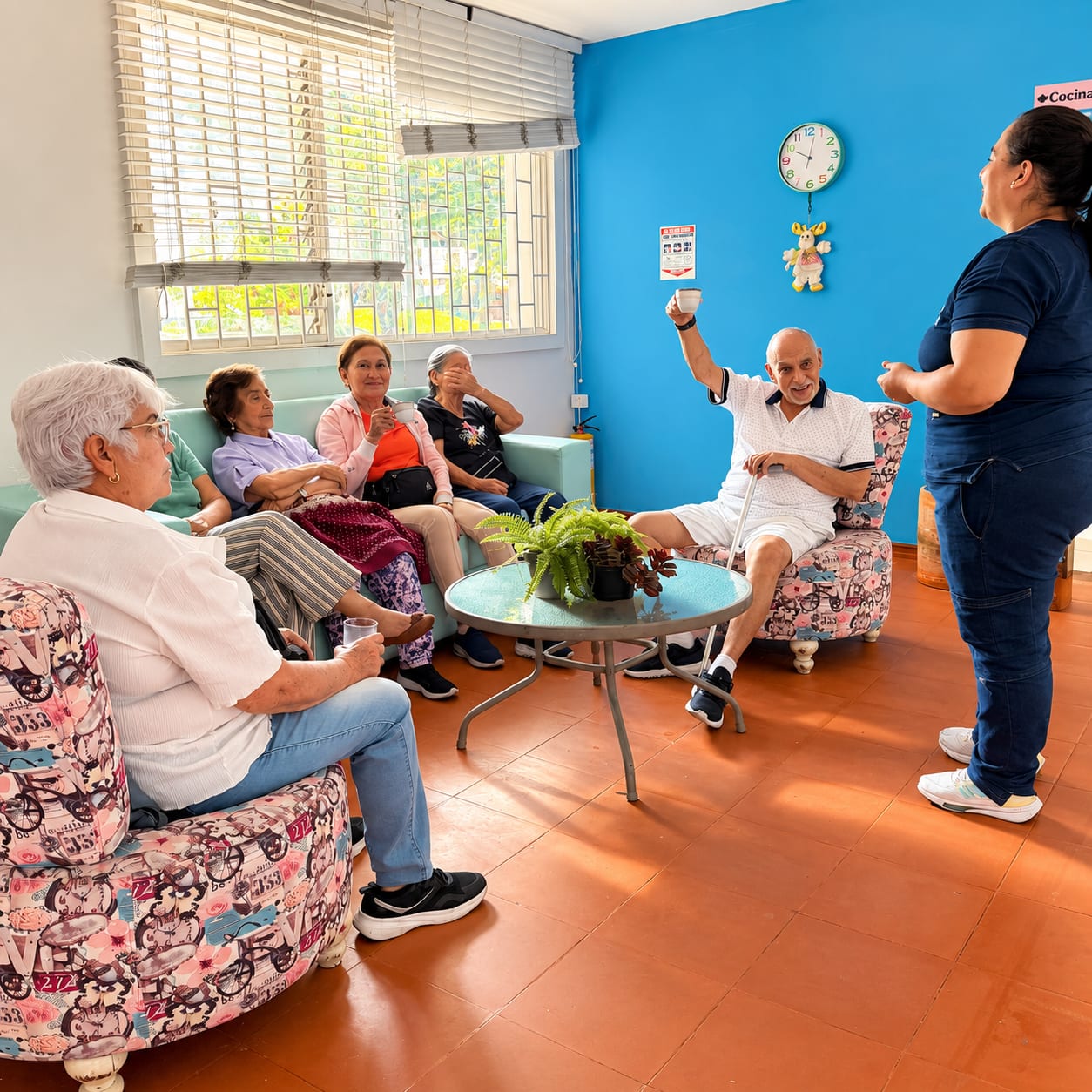 Momento de compañía junto al equipo de gerontología